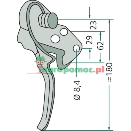  Pendulum lock left galvanised pf. 603