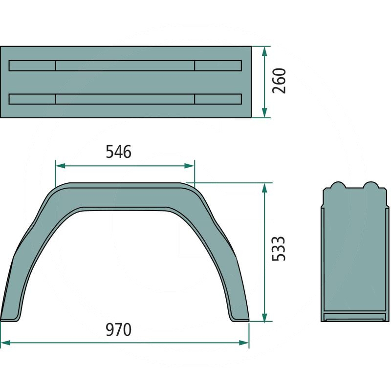  Rear wheel mudguard made of plastic