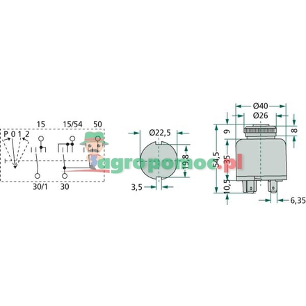 Cobo Ignition starter switch | 1966930C1, 449210A1