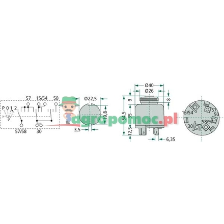 Cobo Ignition starter switch | 5146155, 5129862, 4998108, 5112124, 5123727