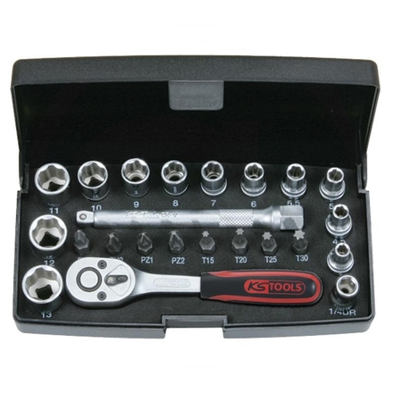 KS Tools 1/4" SUPERLOCK socket set, 23-pcs.