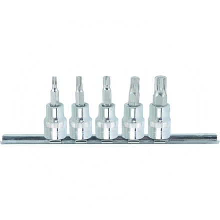 KS Tools 3/8" CHROME+ XZN spline bit socket set, 5pcs