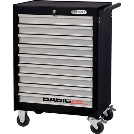 KS Tools BASIC,black roller cabinet,9 drawer