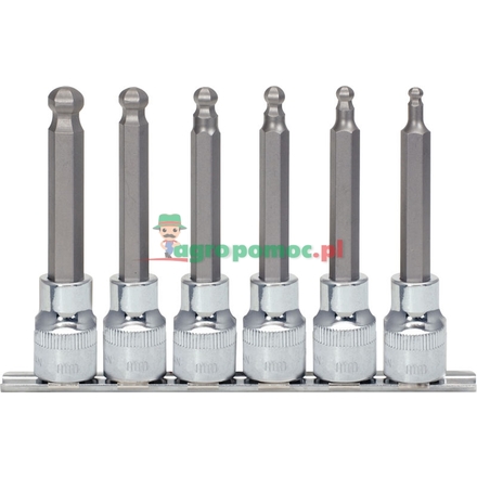 KS Tools CHROME+ hex bit socket, long, 6pcs, 1/2"