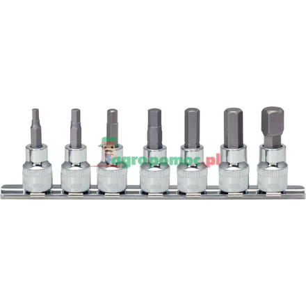 KS Tools CHROME+ hex bit socket set, 7pcs, 3/8"