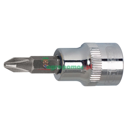 KS Tools CHROME+ PHILLIPS® bit sockets, 1/2", PH1