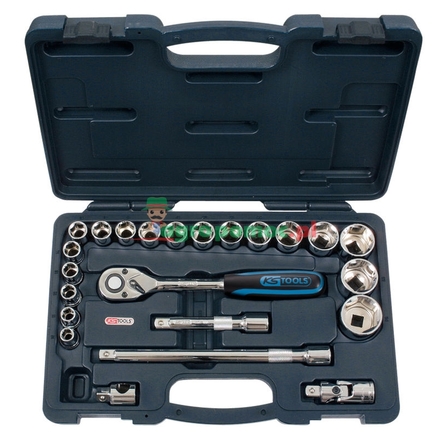 KS Tools CHROME+ socket set, 23pcs, 1/2"