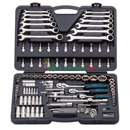 KS Tools CHROME+ socket set,124pcs, /4"+1/2"+3/8"