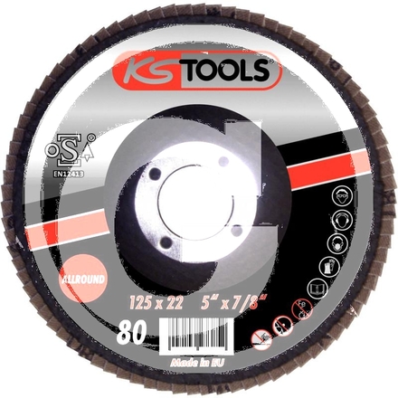 KS Tools Flap wheel, 10pcs, Ø125mm, grit 40