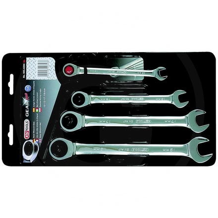 KS Tools GEAR+ comb ratchet spanner set, 4pcs