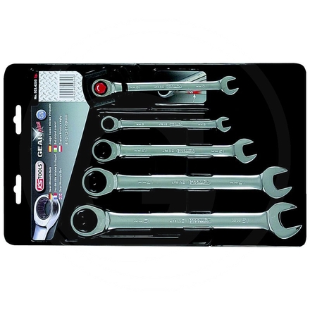 KS Tools GEAR+ comb ratchet spanner set, 5pcs