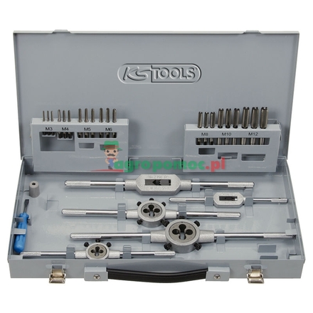 KS Tools HSS Co tap and die set, 44pcs