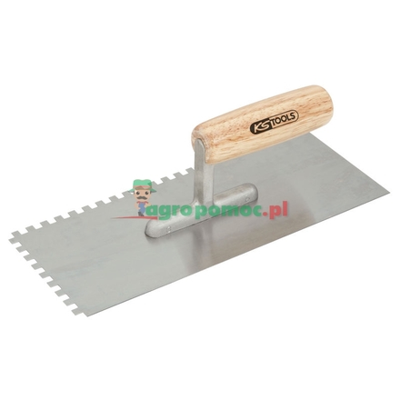 KS Tools Notched trowel + wooden handle, 6x6mm