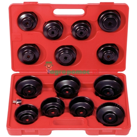 KS Tools Oil filter socket set, cup, 15pcs, 3/8"