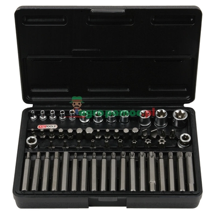 KS Tools TX socket+bit set, 57pcs, 1/4"+1/2"+3/8"