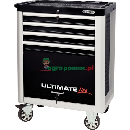 KS Tools ULTIMATE, black roller cabinet,4 drawer