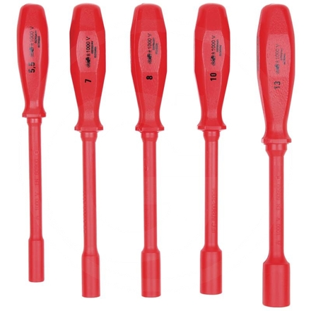 KS Tools VDE socket screwdriver set,5pcs,5.5-13mm