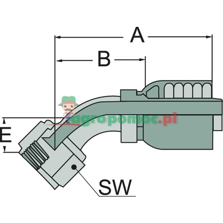 Parker PNE 06 DKJ 1/2" 45° | 13V48-5-4