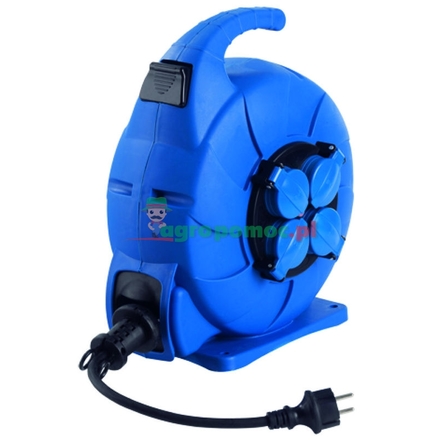 Spring-retracting mobile cable drum