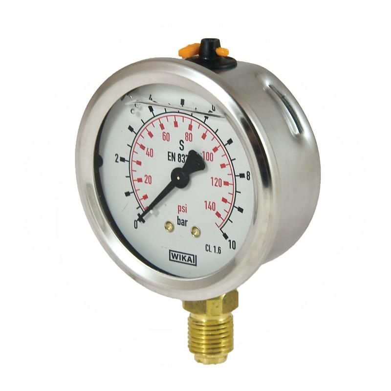 Watson Stainless Steel 10 Bar Pressure Gauge Back Entry 14quot BSP   British Pneumatics