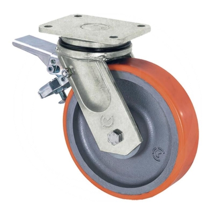  Polyurethane heavy duty swivelling castors