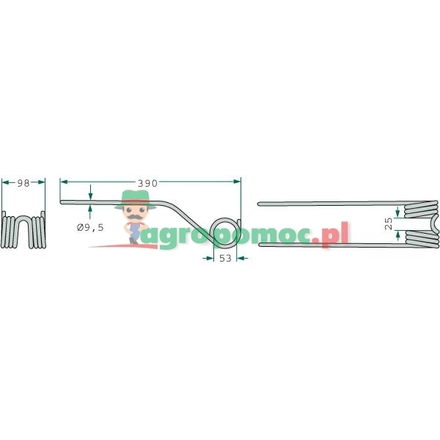  Rotary tedder tine | 150862, 487922, 487734, 488072, 150296, 48731