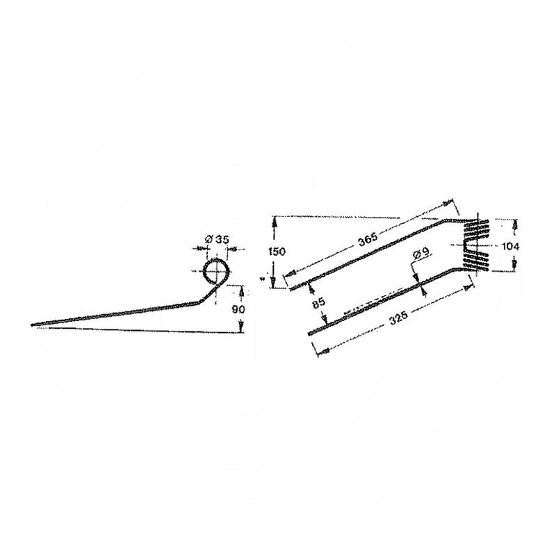  Rotary tedder tine