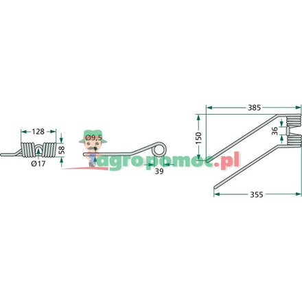  Rotary tedder tines | 600039, 600033