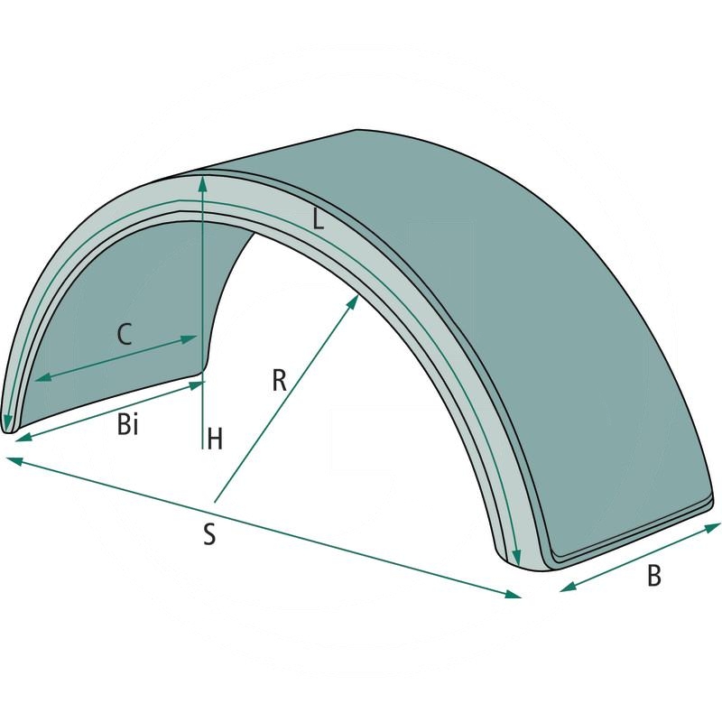  Semi-circular mudguard