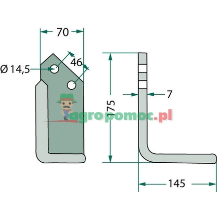 Agromec Angled blade | 12002400