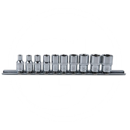 KS Tools 1/4" CHROME+socket set deep, 10pcs