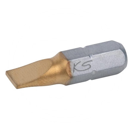 KS Tools 1/4" TiN Bit slotted,25mm,4mm