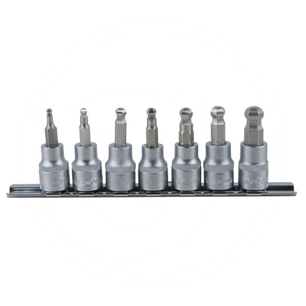 KS Tools 3/8" Hex bit socket with ball end set, 7pcs