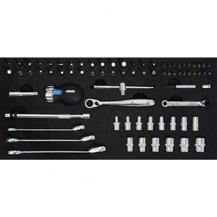 KS Tools CHROME+ METAL TEN set, 75pcs, 1/4"