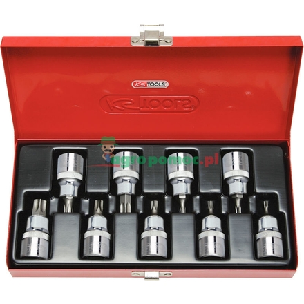 KS Tools CHROME+ TX bit socket set, 9pcs, 1/2"