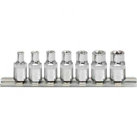 KS Tools CHROME+ TX socket set, 7pcs,1/4", E4-E11