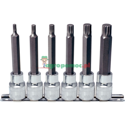 KS Tools CHROME+ XZN bit socket set long, 6pcs