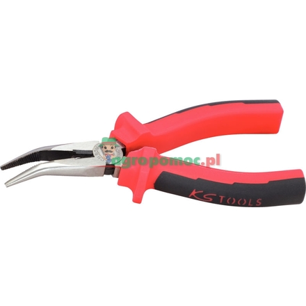 KS Tools ERGO bent nose plier serrated, 165mm