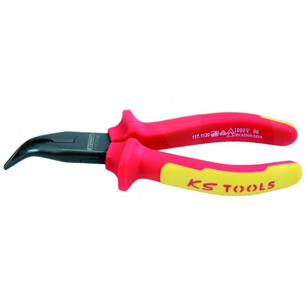 KS Tools ERGO VDE bent nose plier, 165mm