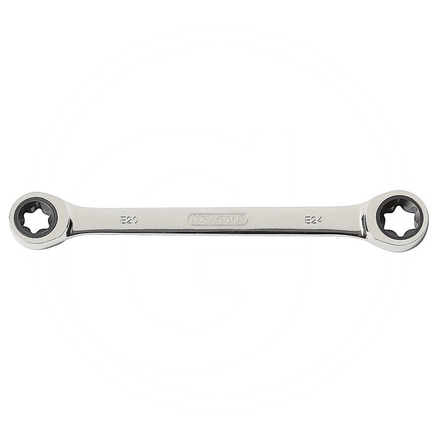 KS Tools GEAR+ dbl ring ratchet spanner, E10xE12