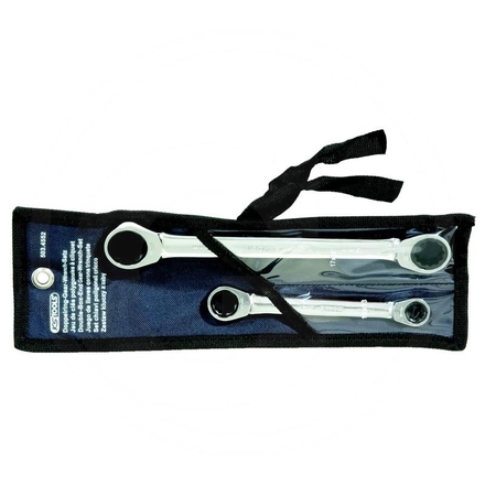 KS Tools GEAR+ dbl ring ratchet spanner set, 2pcs