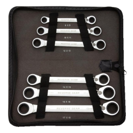 KS Tools GEAR+ rev dbl ring spanner set, 6pcs