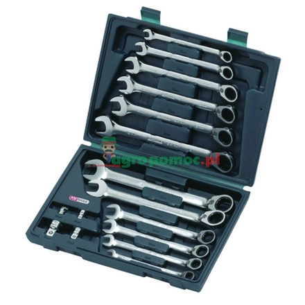 KS Tools GEAR+ ring spanner set,r/l,16-piece