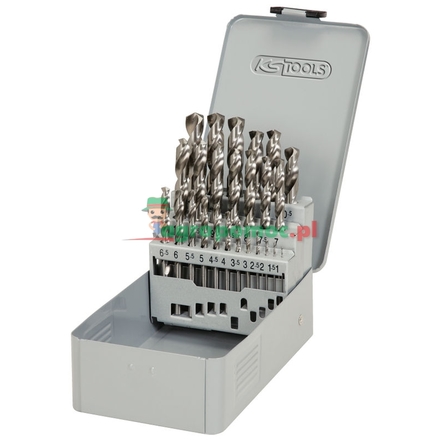 KS Tools HSS G drill bit set, 25pcs, 1-13mm