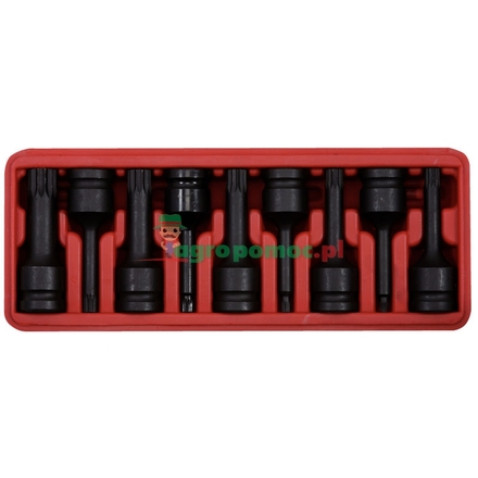 KS Tools Impact socket set XZN, 9pcs, M4, M16