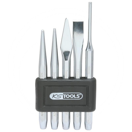 KS Tools Punch + chisel set 5 pcs, in plastic rack