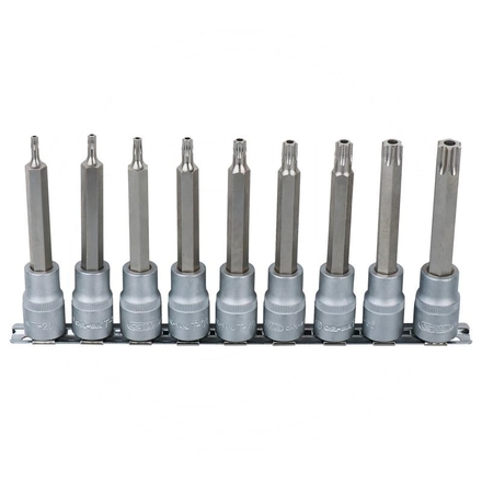 KS Tools TX bit socket set tamperproof,9pcs, 1/2"