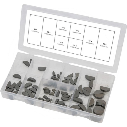 KS Tools Woodruff Keys Assortment, 80 pcs