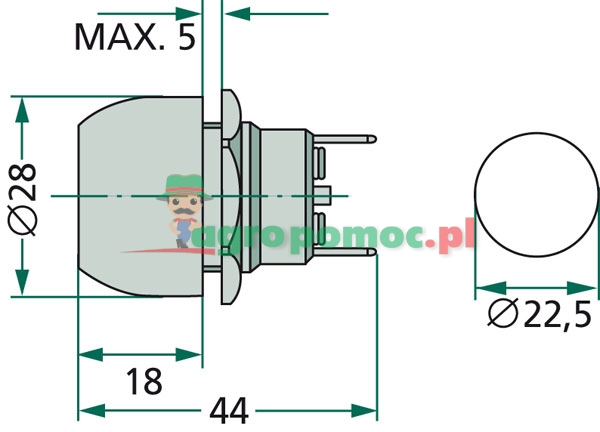 Hella Push button switch AT29073 (4556JF 001571161) - Spare parts for ...