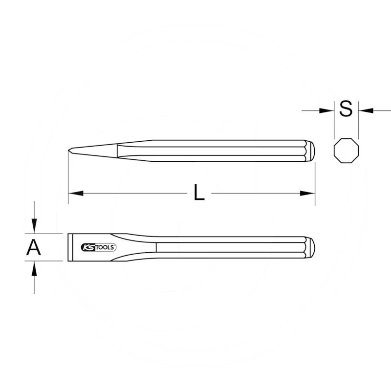 KS Tools Flat chisel, heavy duty, 400x30mm (7884500026) - Spare parts